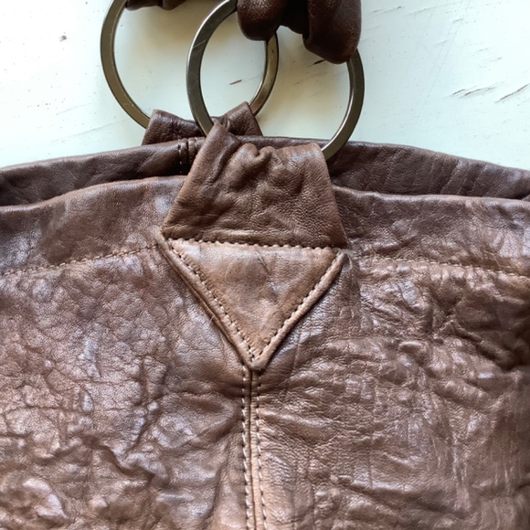 TYLIE MALIBU distressed brown leather hobo bag - Picture 13 of 15